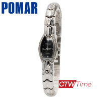 Pomar นาฬิกาข้อมือผู้หญิง สายสแตนเลส รุ่น PM63519SS04 (สีเงิน / หน้าปัดดำ )