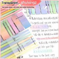 SHUIXINGZ จัดประเภทไฟล์แถบบันทึกย่อโน้ตเหนียวสติกเกอร์พลาสเตอร์ที่มีสีสันโปร่งใสที่คั่นหนังสือแบบพกพาแถบอุปกรณ์สำนักงาน