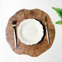 【CC】✌▤▬  Wood Grain Plastic Placemat Table Cup Plate Bowl Coaster Anti-skid Decoration   Accessories