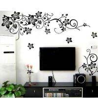 Removable Vinyl Black Flower Quote DIY 3D Wall Sticker Decal Mural Home Room Decor Living Room Wall Stickers  Decals