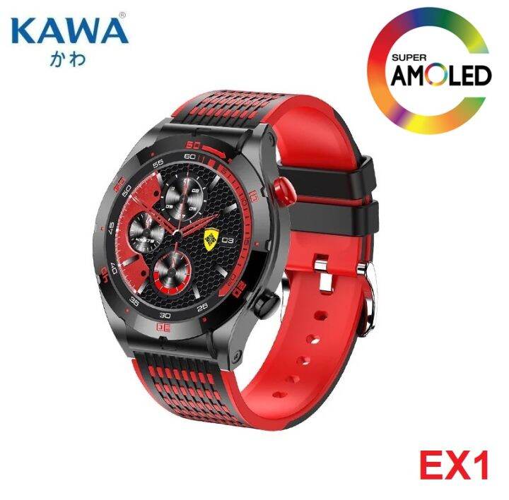 นาฬิกาอัจฉริยะ-kawa-ex1-amoled-display-smart-watch-วัดอัตราการเต้นหัวใจ-กันน้ำ-วัดแคลลอรี่