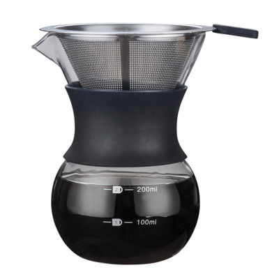 Pour Over Coffee Maker with Borosilicate Glass Manual Coffee Dripper Brewer H99F