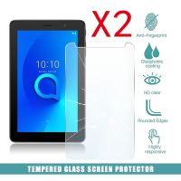 2Pcs Tablet Tempered Glass Screen Protector Cover for Alcatel 1T 7 Full Coverage Anti-Fingerprint Screen Protector Film