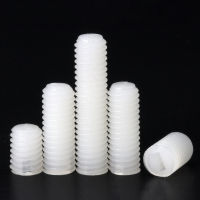 Free Shipping White Nylon Set Grub Screw Plastic Thread Flat Head Metric Headless Slotted Bolt 10050pcs M3 M4 M5 M6 M8