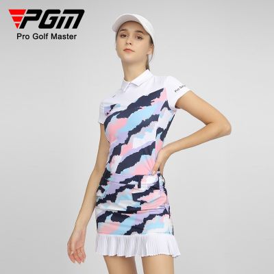 PGM summer golf clothing ladies short-sleeved T-shirt printed polo shirt sports top factory direct sale golf