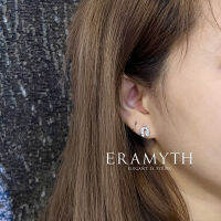 Eramyth jewelry: ต่างหู เงินแท้92.5 ปักก้าน ทรงเกือกม้า ฝังเพชรสวิสCZ รหัส SH-0169-R01(พร้อมส่งจ้า)