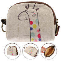 ETEREAUTY Cartoon Giraffe Pattern Change Key Bag กระเป๋าเงินขนาดเล็กกระเป๋าเก็บกระเป๋าคีย์กระเป๋าจัดเก็บข้อมูล