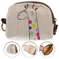 OULII Cartoon Giraffe Pattern Change Key Bag กระเป๋าเงินขนาดเล็กกระเป๋าเก็บกระเป๋าคีย์กระเป๋าจัดเก็บข้อมูล