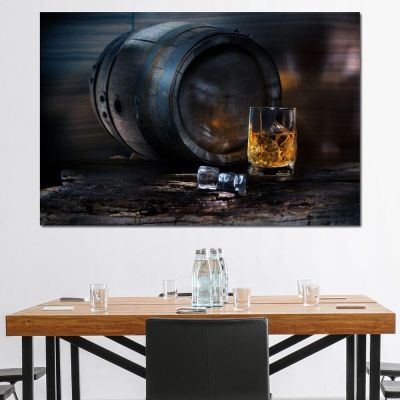 Vintage วิสกี้ Barrel ภาพวาดผ้าใบ Wall Art รูปภาพน้ำแข็งก้อนไวน์โปสเตอร์และพิมพ์สำหรับตกแต่งห้องนั่งเล่น Cuadros New