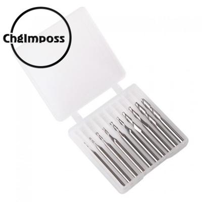 ChgImposs ใบเลื่อยฟรีเสี้ยนแบบเกลียว10ชิ้นสำหรับอะลูมิเนียมไม้บิตเราเตอร์บอลโนสคาร์ไบต์