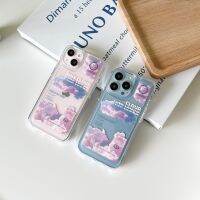 พร้อมส่ง? iPhone case เคสไอโฟน เคสใสงานดี Good luck พื้นเมฆ ใสปุ่มเงิน Pink Cloud เมฆชมพู i11-12promax,13,13Pro,13Promax