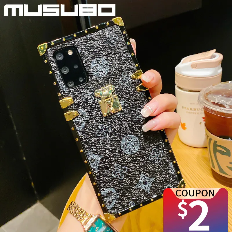 Musubo Luxury Square Genuine Leather Case For Samsung Note 20 Case