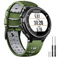 Silikonowe akcesoria do Garmin Forerunner 630/620/235/220/230/735XT/Approach S6 pasek do zegarka zielony i Grey/czarny 5-pak