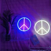 Peace Symbol Led Neon Light Sign Wall Hanging Neon Lamp Room Night Light Home Decor Wall Art Decor Light Birthday Gift