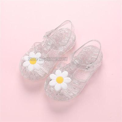 New Summer Children Jelly Princess Sandals Sweet Flowers Girls Toddlers Baby Breathable Hollow Shoes