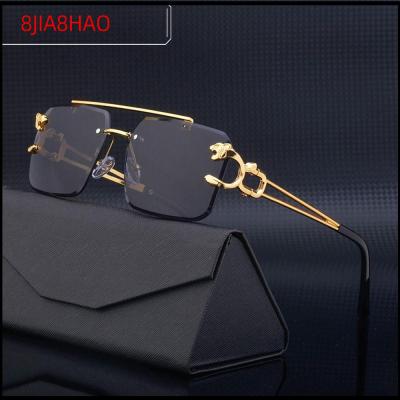 8JIA8HAO ที่ UV400 ที่ไร้ขอบ ไร้กรอบไร้กรอบ แว่นตาสำหรับแว่นตา ที่บังแดด แว่นตากันแดดไร้ขอบ แว่นตากันแดดสตีมพังค์ เสือชีต้าตกแต่ง