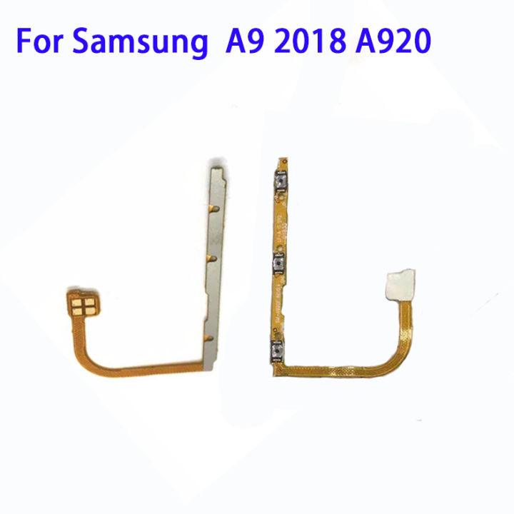 ปุ่มปรับระดับเสียงปุ่มเปิดปิดสายเคเบิ้ลยืดหยุ่นสำหรับ Samsung Galaxy A9 2018 A920 A920F อะไหล่สายเคเบิล
