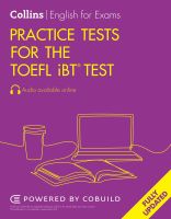 หนังสืออังกฤษใหม่ Practice Tests for the TOEFL iBT® Test (Collins English for the Toefl Test) (2ND) [Paperback]