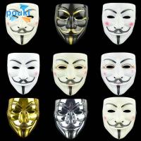 POUKL คอสเพลย์ วันฮาโลวีน คอสเพลย์ภาพยนตร์ หมวก แฮ็กเกอร์ Masquerade Party V for Vendetta คอสเพลย์ อุปกรณ์ประกอบฉากปาร์ตี้ อุปกรณ์ประกอบฉากปาร์ตี้