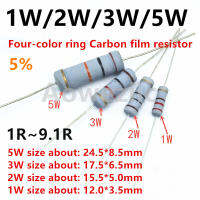 200ชิ้น3วัตต์ตัวต้านทานฟิล์มคาร์บอน5 (1R-9.1R) แหวนตัวต้านทานพลังงาน1R 1R2J 1.8R 2ΩJ 3.6R 2.4R 2.7R 3RJ 3.3R 3.3. โอห์ม4.3R สำหรับ9R