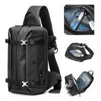 SUUTOOP ผู้ชายขยายกระเป๋าสะพาย USB ชาร์จกระเป๋าเดินทางกันน้ำ Crossbody Messenger Pack สำหรับชายหญิง