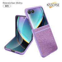 KISSCASE เคสโทรศัพท์พับแวววาวแวววาวสำหรับมอเตอร์ Razr 40 2023พิเศษพร้อมฝาหลังฮาร์ดพีซีกันกระแทกน้ำหนักเบาปกป้องหน้าจอสำหรับ Motor Razr 40 Ultra