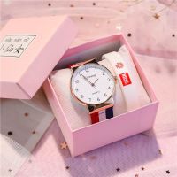 【Hot Sale】 Internet celebrity with the same style of belt watch female ins junior high school student party niche Mori trendy male Korean version temperament light luxury