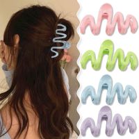 23 New 4 Pack Wave Hair Claw Clips, Non-Slip Eleagent Solid Color Colorful Hairpins French Style For Thick Hair Jaw Clips Strong Hold