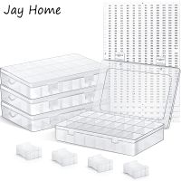 ✴♘☼ Embroidery Floss Organizer Box Set with 24 Girds Cross Stitch Organizer Box Floss Bobbins Floss Number Stickers DIY