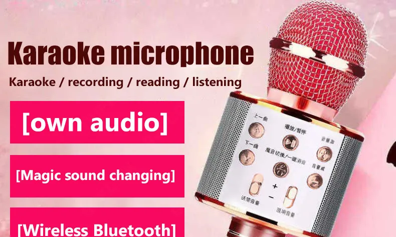 Wireless karaoke microphone Bluetooth Micro 3D bass Karaoke Home KTV For  Music Player Singing microfono Mic microphone for sing