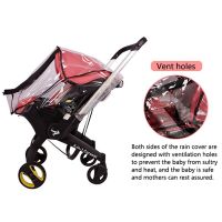 、‘】【= Foofoo Baby Carriage Rain Cover, Car Seat Accessories, Doona Baby Carriage Rain Cover PVC Breathable Double Zipper Windproof