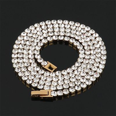 【CC】 Punk Necklace 4mm Tennis Chain Men  39;s Hip Hop Choker Gothic Jewelry