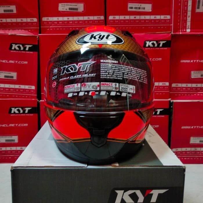 KYT RC SEVEN FULL FACE HELM KYT RC 7 MOTIF RC7 SERIES 16 RED FLUO