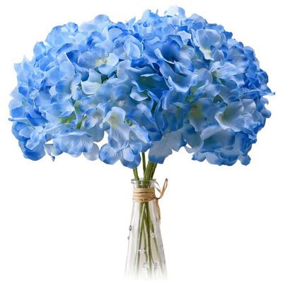 Hydrangea Silk Flowers Heads Pack of 20 Full Hydrangea Flowers Artificial with Stems for Wedding