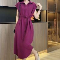 New Large Size Lightness Temperament Polo Shirt Dress Female Summer Design Sense Niche Skirt Fat Mm Waist Thin