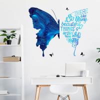 Beautiful Blue Big Butterfly Wall Stickers for Kids Room Living Room Bedroom Wall Decals Home Decoration Decorative Stickers PVC