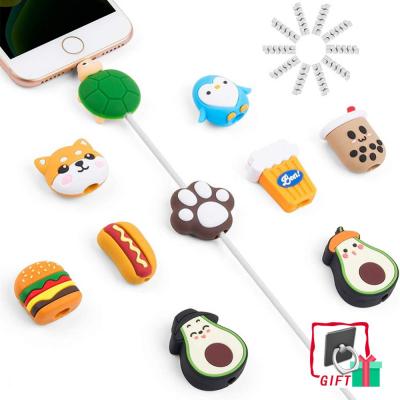 New Cable Protector Cute Cartoon Data Line Protective Cover Charging Cable Earphone Cable USB Winder Wire Cord Organizer Cover