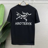 Arcteryx เสื้อยืดผ้าฝ้ายแขนสั้นพิมพ์ลายนกสไตล์ใหม่สำหรับผู้ชายและผู้หญิงพร้อมโจ๊กเกอร์คุณภาพสูงทรงหลวมแขนสั้นสไตล์ใหม่