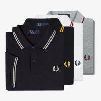 Wheatear FRED PERRY Men เสื้อโปโลฤดูร้อนใหม่คลาสสิกเย็บปักถักร้อย M3600เสื้อ Tide