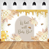 ABaby Shower Bee Theme ฉากหลังภาพ Bohe สไตล์ดอกไม้ Decor ทารกแรกเกิดวันเกิดการถ่ายภาพที่กำหนดเองพื้นหลัง Photocall BannerM