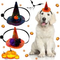 1Piece Halloween Dog Hats Pumpkin Pattern Wizard Creative Pet Dog Cap Party Decorate Bat Costume for Small Dog Cat Supplies