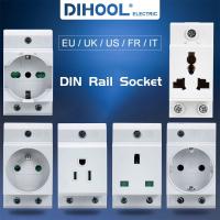 [HOT GELLXKOWOIGHIO 527] UK US EU FR IT Modular มาตรฐาน Din Rail ซ็อกเก็ต16A 25A 250V อุตสาหกรรมกล่องกระจาย AC30 Power ซ็อกเก็ตอะแดปเตอร์