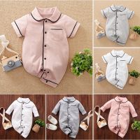 top●Baby Clothes Sets 100% Cotton Solid Color Sleepwear Pajamas Bodysuit Jumpsuit Romper For Baby Boys Girls