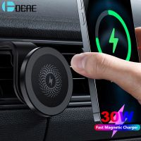 DCAE 30W Magnetic Wireless Car Charger Mount Stand For iPhone 14 13 12 Pro Max Mini Type C Fast Charging Air Vent Phone Holder Car Chargers