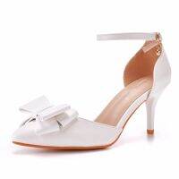 7 cm size code with cusp sandals sandals fine white bowknot is high with the bride wedding shoes