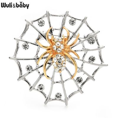 Wuli&amp;baby Spider And Net Brooches For Unisex Pearl Insect Party Casual Brooch Pins Gifts
