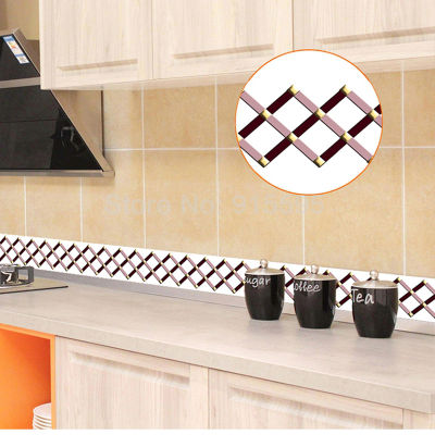 Geometric Pattern Waterproof Self Adhesive Wallpaper Border Living Room Bathroom Kitchen Floor Baseboard Waistline Wall Sticker