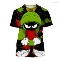 2023 NEW Mens Summer Fashion Marvin the Martian 3d Printed Round Neck Casual Short Sleeve T-shirt Size：s-5xl