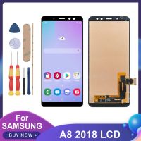 5.6 สำหรับ Samsung Galaxy A8 2018ชิ้นส่วนจอสัมผัสแอลซีดีของเครื่องแปลงดิจิทัล A530 A530F A530F/DS จอสำรองกับกรอบ