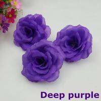 【YF】 NEW10PCS/Lot 8CM Deep purple Artificial Silk Heads Wedding Decoration Festive Supplies Can Color